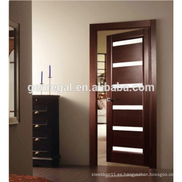 CE Moderno baño de cristal MDF Puerta de madera